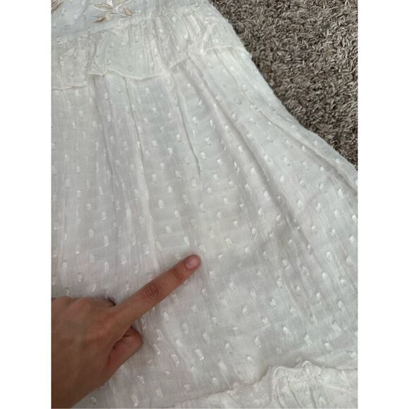 Anthropologie Ranna Gill Basilia Embroidered Mini Dress Babydoll Swing Boho XS - Picture 11 of 12